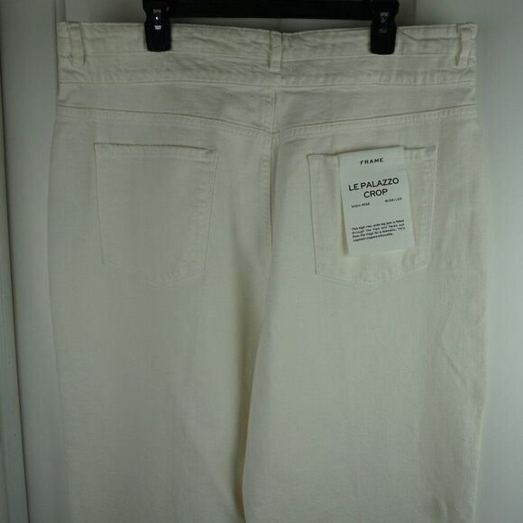 New Frame Le Palazzo Double Waistband Crop Wide Leg Jeans in Au Natural Clean 34 - Picture 9 of 15